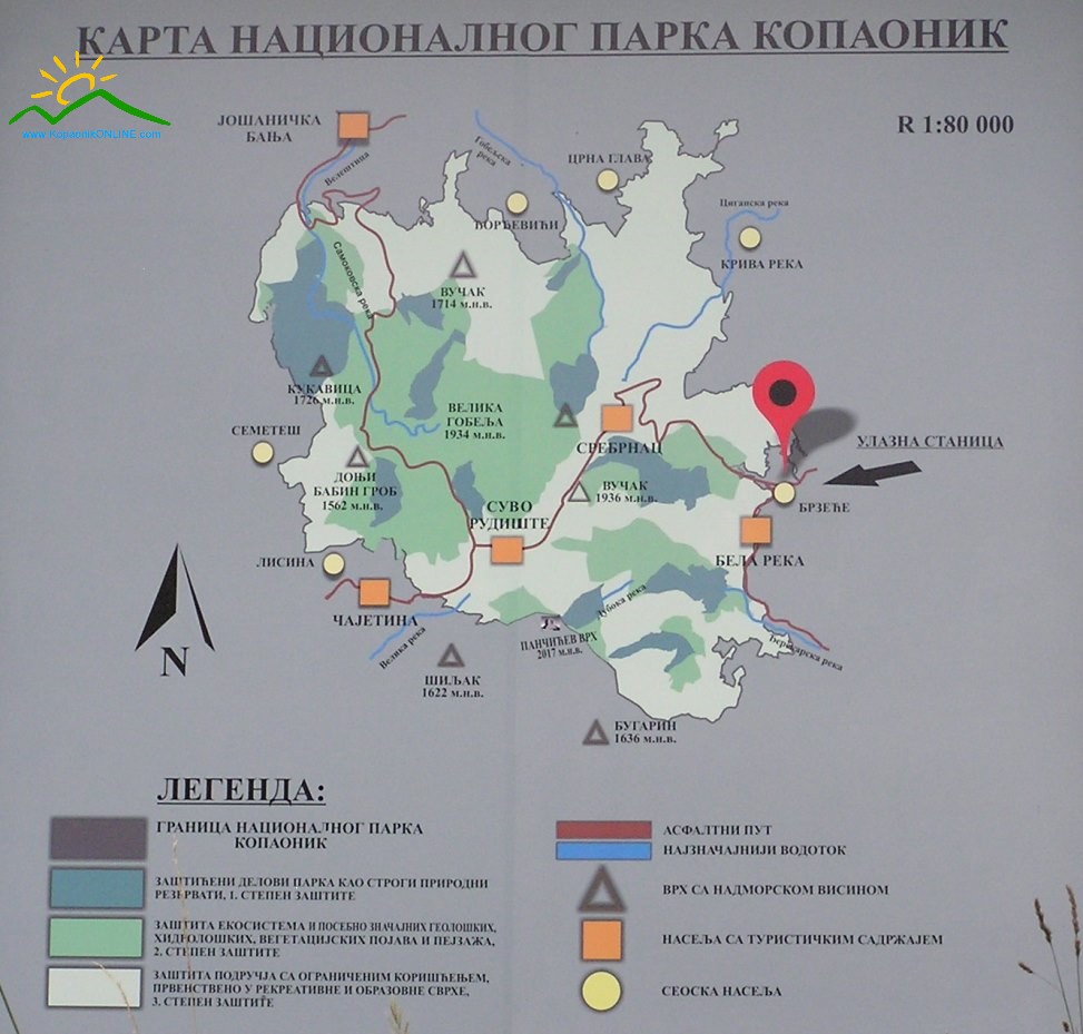Karta NP Kopaonik
